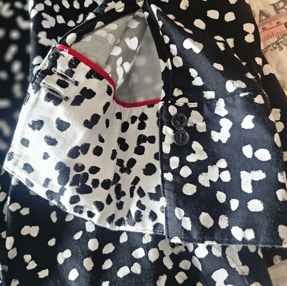 Lane Bryant Women’s Size 22 Black White Dot Print Blouse Stretch Button Shirt - Picture 8 of 12